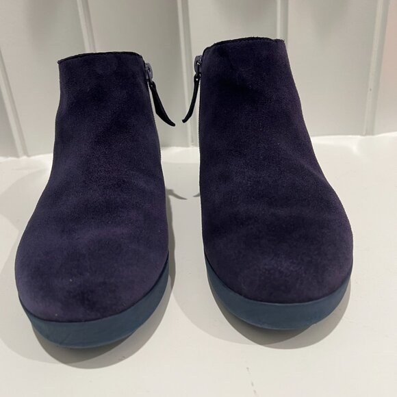 FitFlop Ankle Boots Blue Suede - Picture 3 of 10
